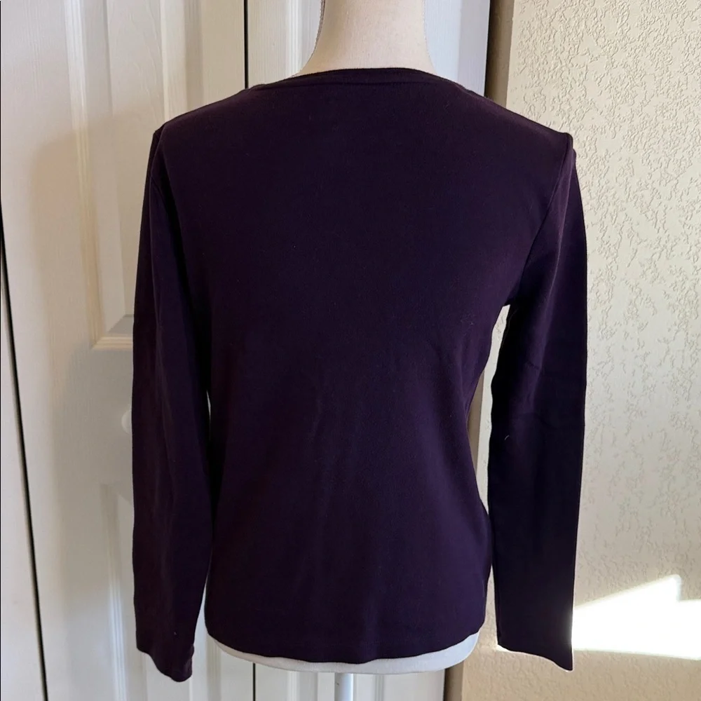 Croft & Barrow Deep Purple Long Sleeve Top